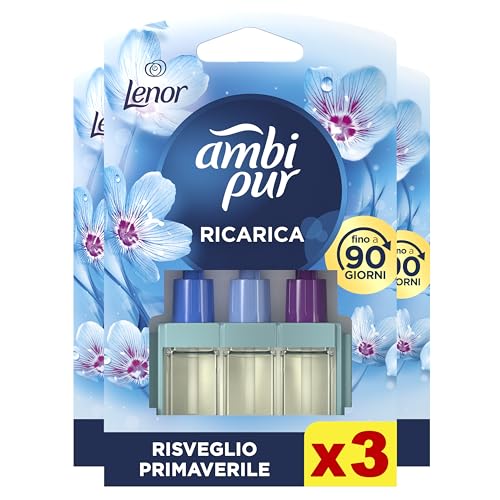 Ambi Pur Profumatore Bagno, Elimina Odori,3 Pezzi, Risveglio Primaverile