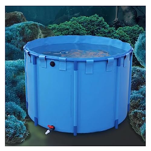 Estanque de Lona para Peces, Piscina Redonda elevada, Piscina Plegable para niños, pecera, Acuario, Piscina, Estanque de Lona de PVC con Estructura de Acero para colector de Agua de Lluvia (