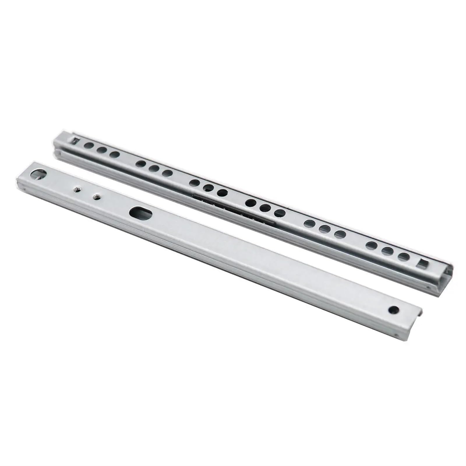 1Pair 8"-16" Drawer Slide 17mm Wide Two-Section Ultra-Narrow Mmini Ball Steel Cabinet Two Way Chute Rail Suitable for Drawers and cabinets(15inch-374mm)