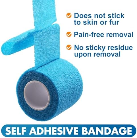 LotFancy Vet Wrap for Horses Dogs, 10 Pack, 2 inch x 5 Yards Self Adhesive Bandage Wrap, Breathable First Aid Tape for Pets Leg Foot Ankle Elbow Knee Paw, Assorted Colors — view 3