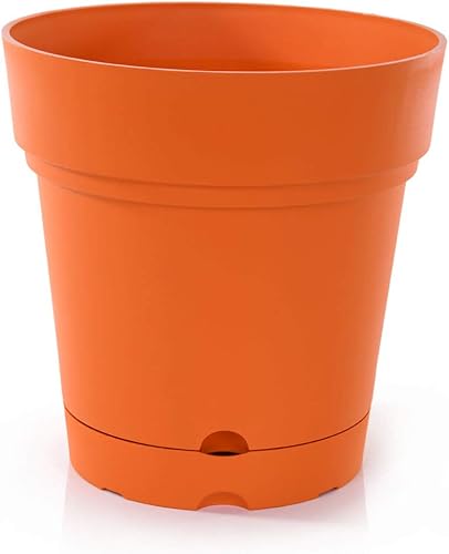 Miniatura 11 de Mintra - Macetas de plástico para plantas, maceta redonda para plantas de interior y exterior, macetas de jardín con platillos y agujeros de Surtido