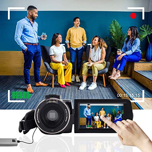 VideoKamera Camcorder 1080p 30FPS 36MP 16X digital Zoom, IR Nachtsicht, 3 Zoll 270° Drehbar Handycam mit Fernbedienung… – Bild 7