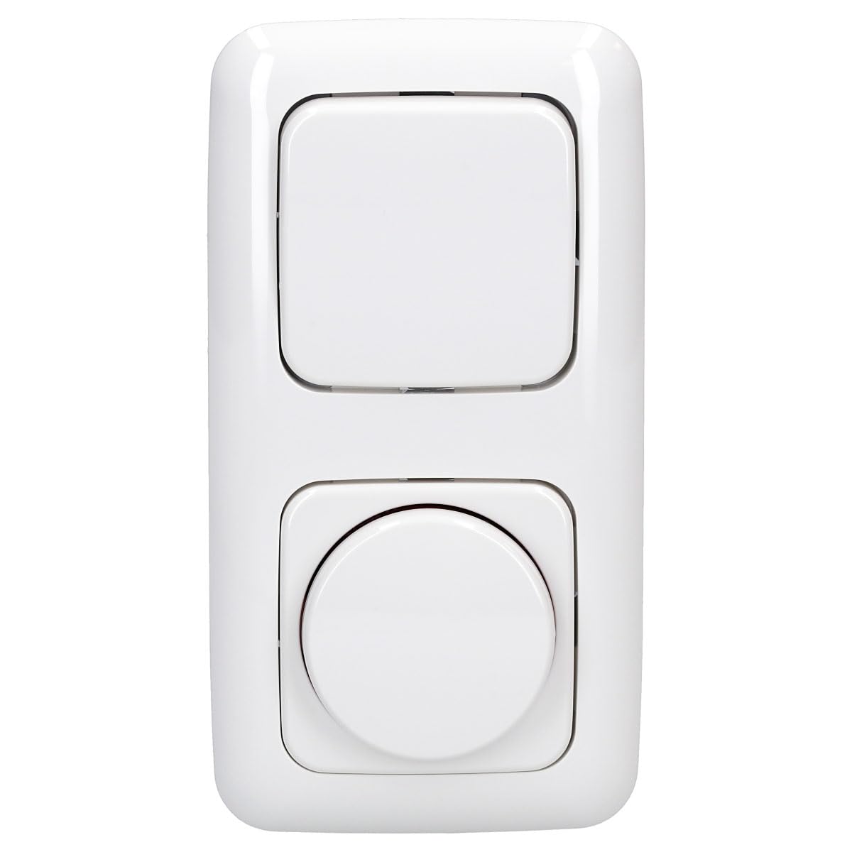 BJ (Original) LED Dimmer Komplett-Set, LED-Drehdimmer -alpinweiß- Reflex SI- 6523-U 102 (6523 U-102) in 2 fach Rahmen integriert inkl. Wippschalter inkl. Wippe
