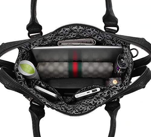 Bolso satchel con tachuelas y calavera negro miniatura 3