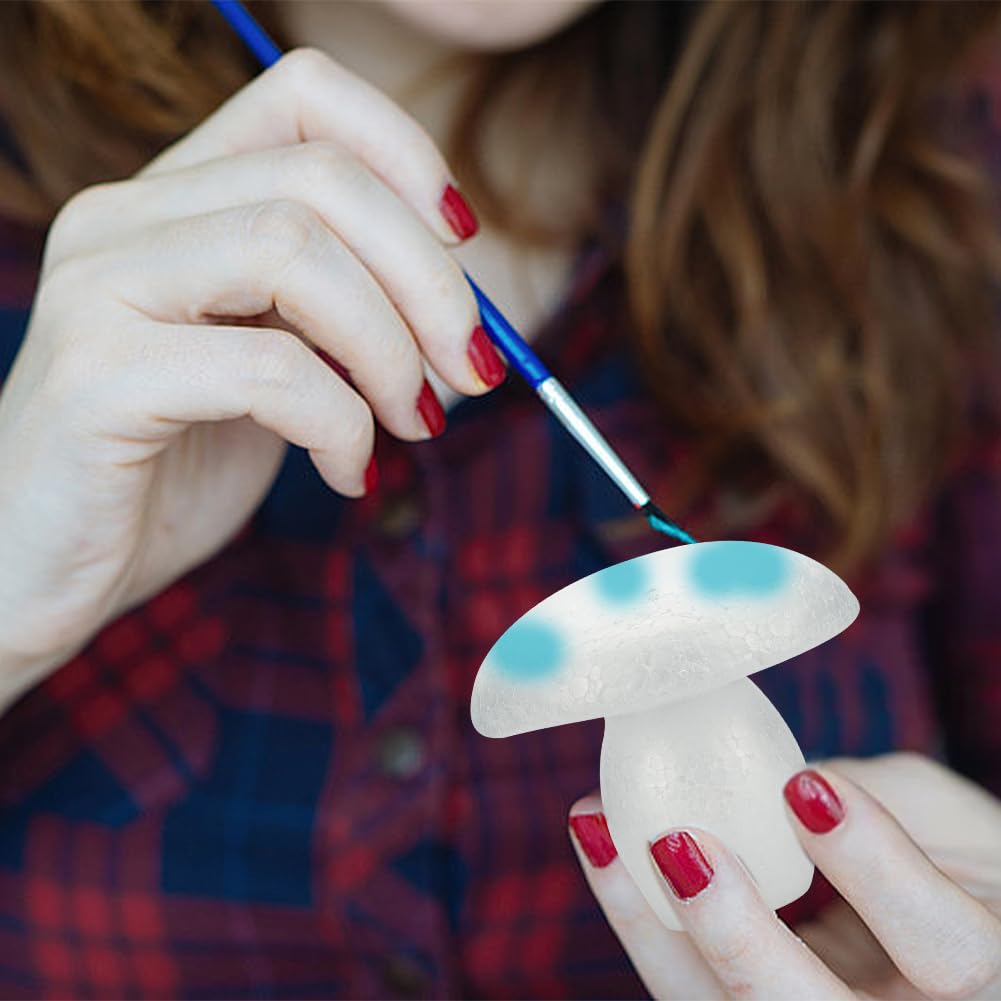 Mousse De Polystyrène Champignon Non Peinte - Lot De 12 Pour Artisanat Enfants, DIY, Décoration - 4,5 à 14 Cm - 3