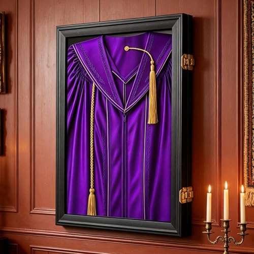 Marco de vitrina para recuerdos de graduación con acabado elegante y fondo protector 4