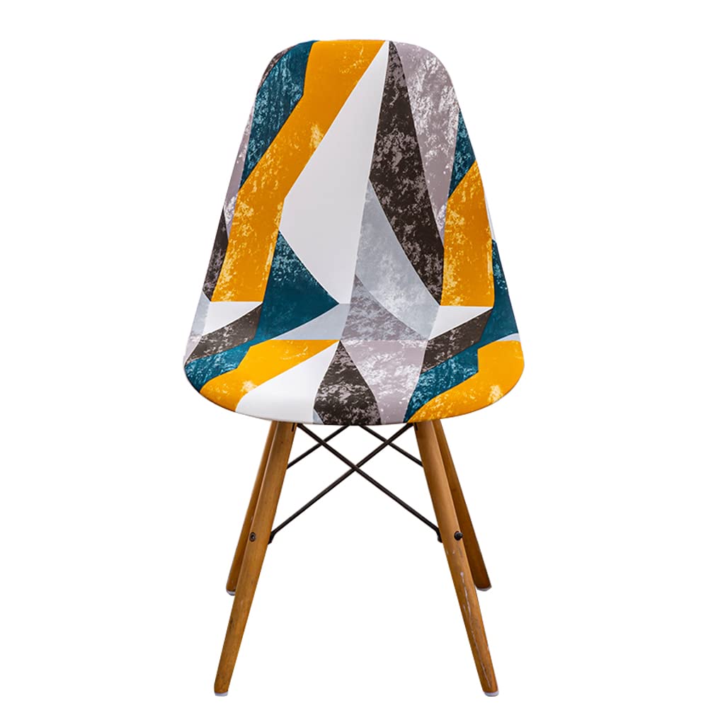 Housse de chaise scandinave courbée pour salle à manger - Lot de 6 pièces modèle E1