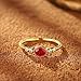 Whoiy Solitaire Anniversary Rings for Women, 0.7ct Lab Grown Ruby Wedding Bands Solid 9 Carat Yellow Gold Engagement Rings Size 8.5
