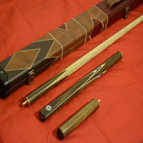 Stunning Handmade 4 piece ZEBRA WOOD INLAYED Ash Snooker/Pool Cue with Case + Mini-Butt
