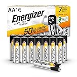 Energizer Alkaline Power - AA Batteries (16 Pack) - Double A Battery 1.5V - Up To 50% Longer Lasting - For Everyday Devices - 100% Recyclable Packaging - 7 Year Shelf-Life [Amazon Exclusive]