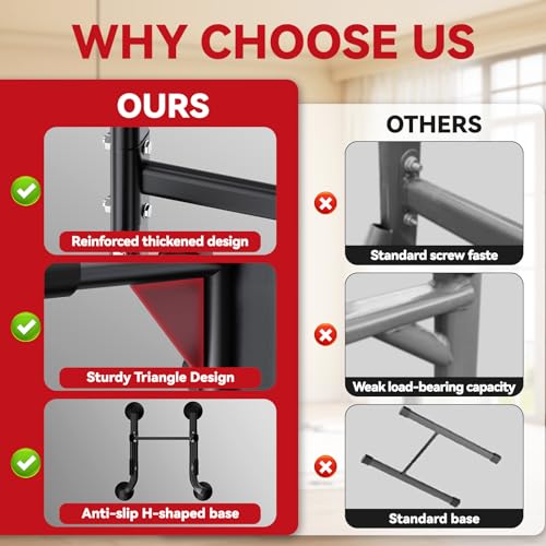 Image of WATBKHE Power Tower Pull Up Dip Station Foldable, Pull Up Bar Station Adjustable, Multi-Function Home Gym, Strength Training Fitness Equipment, Triangular Design, for Home Outdoor
