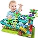 burgkidz Piste da Corsa in Marmo, 124 Pezzi Set di Mattoni da Costruzione Grandi con Martello da Colpire Automatico, Giocattolo educativo STEM per Bambini dai 3 Anni in su (124pcs)