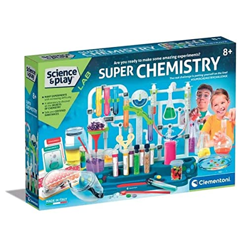 Clementoni- Science & Play: Extra Chemistry Lab for Kids STEM Educational Experiment Kit for Learning Chemistry and Scientific Principles Fun Hands-On Experiments with Safe Materials (8+ Years)