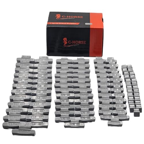 C-HORSE 100Pcs AW Series Clip on Wheel Weights Assortment for