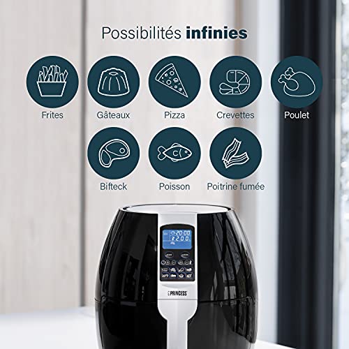 Princess Friteuse Aerofryer XL – 3,2 L – Panneau de contrôle digital – 8 programmes – 1500 W – Sans huile – Air Fryer – 182020 – Image 5
