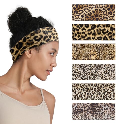 QIUTIMIY Headbands for Women Non Slip - 6 Pack Soft Stretchy Hair Bands for Womens Hair Fashion Sports Headbands for Yoga Workout Running Gym Daily WearStyle 16