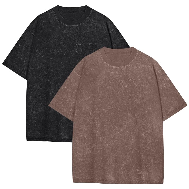 Image of Oversized Tshirts for Men Short Sleeve Vintage Washed Basic Loose Tees 2026