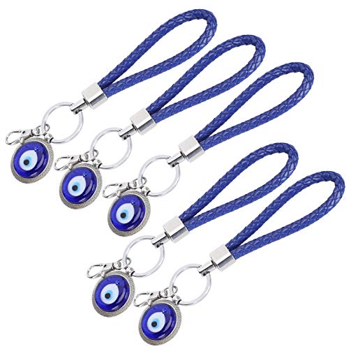 5 pièces Porte-clés Mauvais œil, Porte-clés Oeil Chanceux Bleu amulette Turque Pendentif Porte-clés Bijoux Vacances Cadeau Artisanat Cover