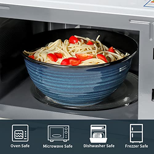 Hasense-Large-Serving-Bowls-9-Inch-Ceramic-Salad-Bowls-84-oz-Serving-Dishes-for-Entertaining-Deep-Bowl-Set-Perfect-for-Soup-Pasta-Pho-Popcorn-Fruit-Dishwasher-Microwave-Safe-Set-of-2-Navy-Blue Hasense Large Serving Bowls 9 Inch Ceramic Salad Bowls 84 oz Serving Dishes for Entertaining Deep Bowl Set Perfect for Soup Pasta Pho Popcorn Fruit Dishwasher Microwave Safe Set of 2 Navy Blue