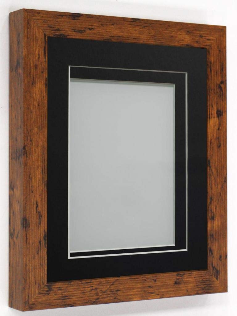 Rickman Box Frame Rustic with Black Mount, 12x10 for 10x8 inch