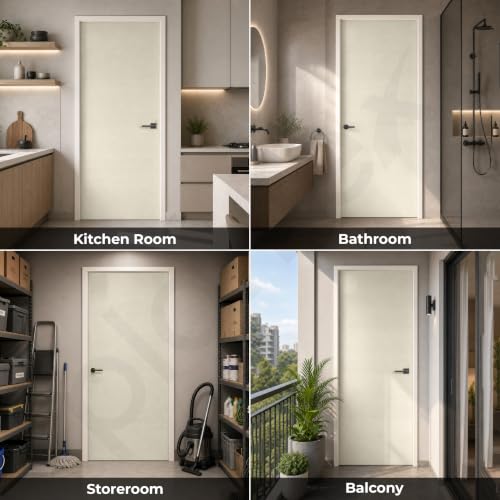 Image of Plantex WPC Doors for Home (30 mm - Thickness) /Waterproof Bathroom Door /2.25x6.75 Feet Wooden Finished Door for Office /Balcony /Kitchen, Density-550 (27x81 inch)