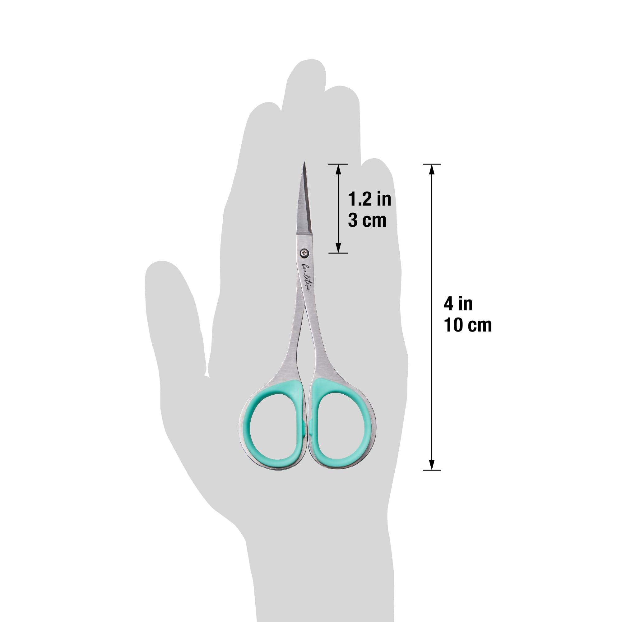 Beaditive cucito e ricamo forbici set (2 pz.) curvo, sharp, in acciaio steel design | punte di precisione, ergonomica maniglia di gomma grip | piccolo, compatto fai da te usa (1 Curvo, 1 Dritto)