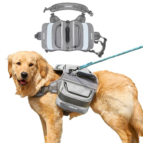 VanderHOME 犬 ハーネス リュック付き 犬用バックパックサドルリュック 2サイドポケット付き 耐久性 訓練用具 調節可能 夜間反射 通気性 中型犬 大型犬 散歩 しつけ用 犬用バッグ ペット用品
