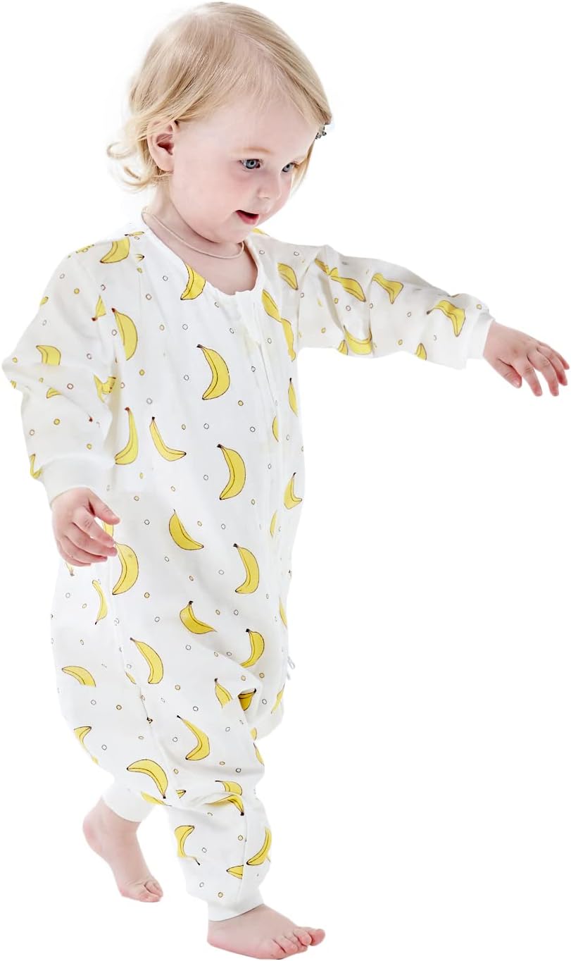 ililmmoe Baby Long Sleeves Sleep Sack 100% Muslin Cotton Toddler Early Walker with Feets Wearable Blanket Star/S 6-18Months : Everything Else