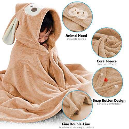 Image of ROMASA Baby Bath Towel Hooded Ultra Soft Towel Highly Absorbent Bathrobe Blanket Toddlers Shower Gifts for Boys Girls-27.5 inch x 55 inch (Kaqi)