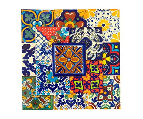 Fiesta Brands TILE20M1 Mexican Talavera Tile Spanish Mediterranean Art Colorful 4 Inchx4 Inch Ceramic Hand Painted Mosaic thumb #5