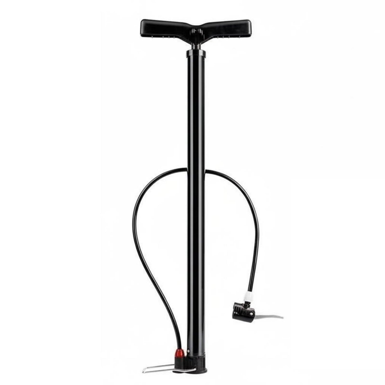 MERISHOPP Portable Tire Inflator Multi-Function Bike and Sports Pump High Pressure Gauge Floor Pump Long-Lasting for Roadside Emergency, Black, Long-image-49