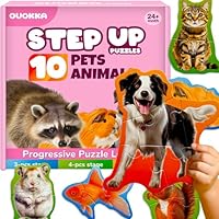 QUOKKA Puzzles For 2 3 Year Olds - Floor Toddler Puzzles Age 3-5 - Educational Jigsaw Toys 2-3 yo - 8 Realistic Pets Animal Shapes - Large Pieces Puzzle Games for Children - Puzzle Gift For Kids