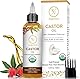 RV Organica Rizinusöl Bio Kaltgepresst 120ml, Organic Castor Oil for Hair Growth Natürlich Rizinus Öl für Körper, Haare, Nägel, Wimpern, Augenbrauen