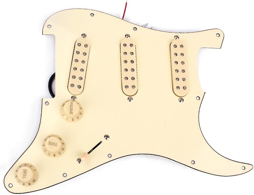 Alnicov Guitar Loaded Prewired Pickguard Pickups SSS，3-ply，for ST Guitar