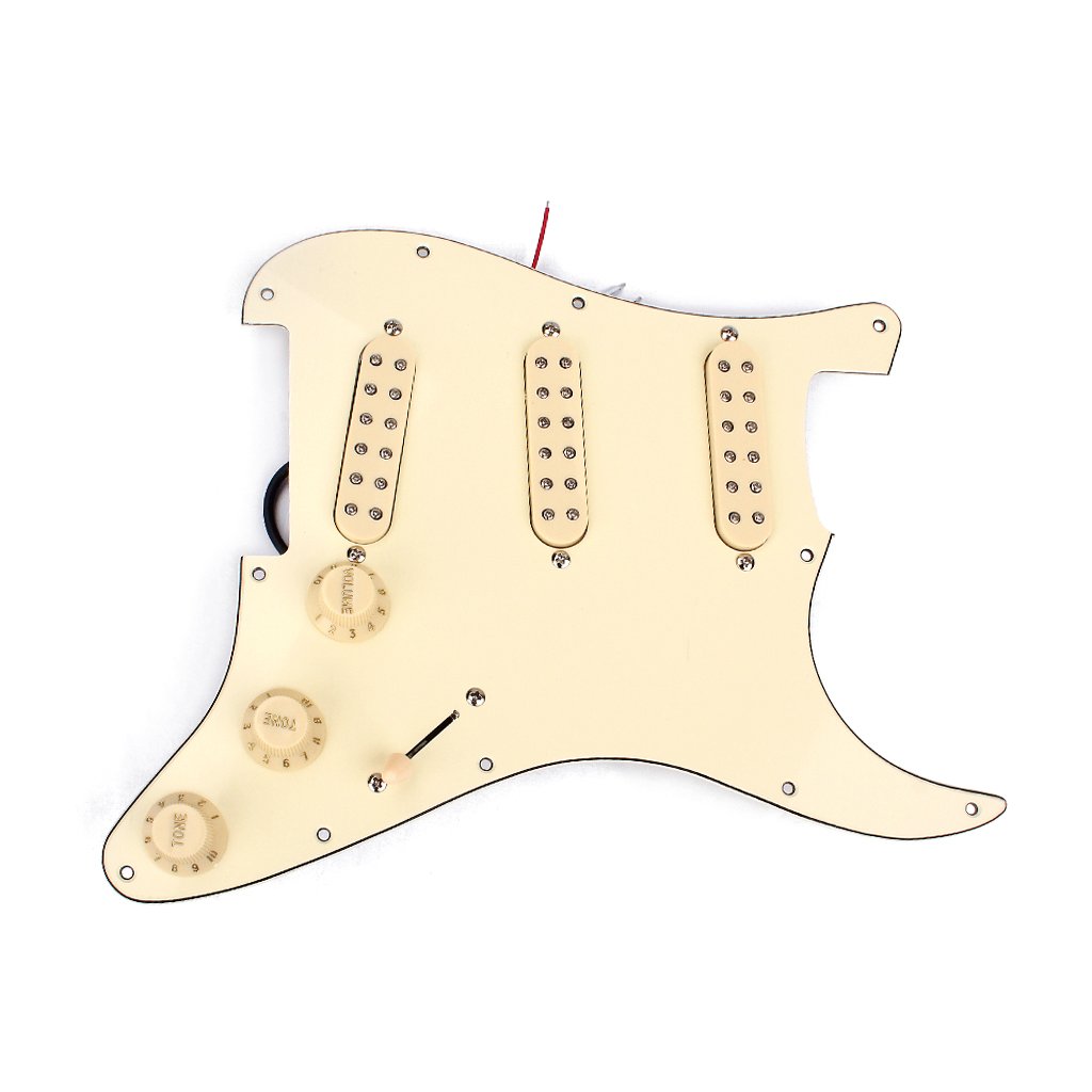 Alnicov 3-warstwowy, wstępnie okablowany Pickguard SSS, kremowy