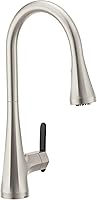 Vista 38 de Moen Sinema grifo de cocina desplegable de acero inoxidable con aumento de potencia y sistema retráctil, llave de cocina moderna de arco alto, fácil