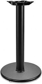 Cast Iron Round Table Base, Black Powder-Coated, 17 Inch Diameter, 28 Inch Height, 3 Inch Post, Indoor Commercial Use