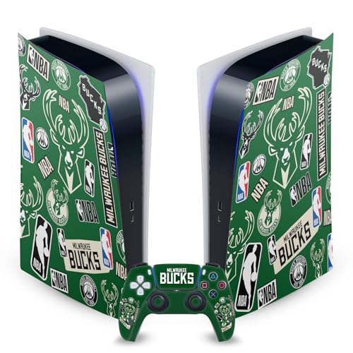 Sticker PS5 Digital vinyle autocollant manette DualSense NBA Milwaukee Bucks Head Case Designs
