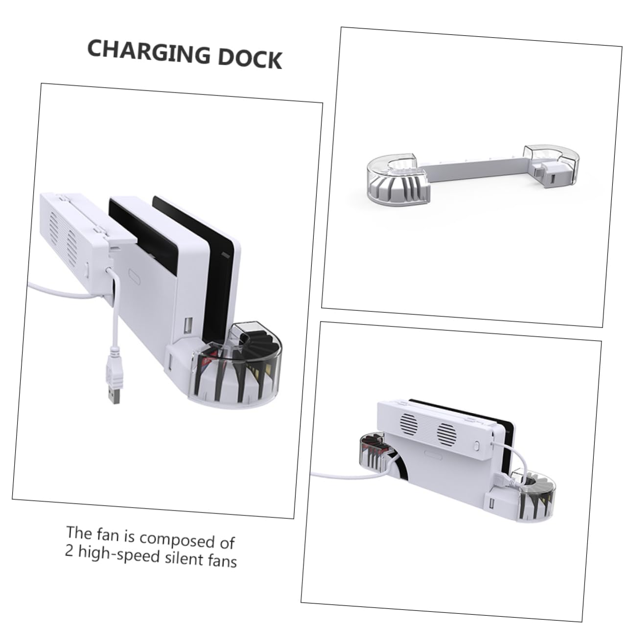 Didiseaon Base de Carga para Mando Compatible con Consola Switch Enfriador de Aire para Consola y Ventilador para Mando Izquierdo y Derecho Incluye Almacenamiento para Tarjetas