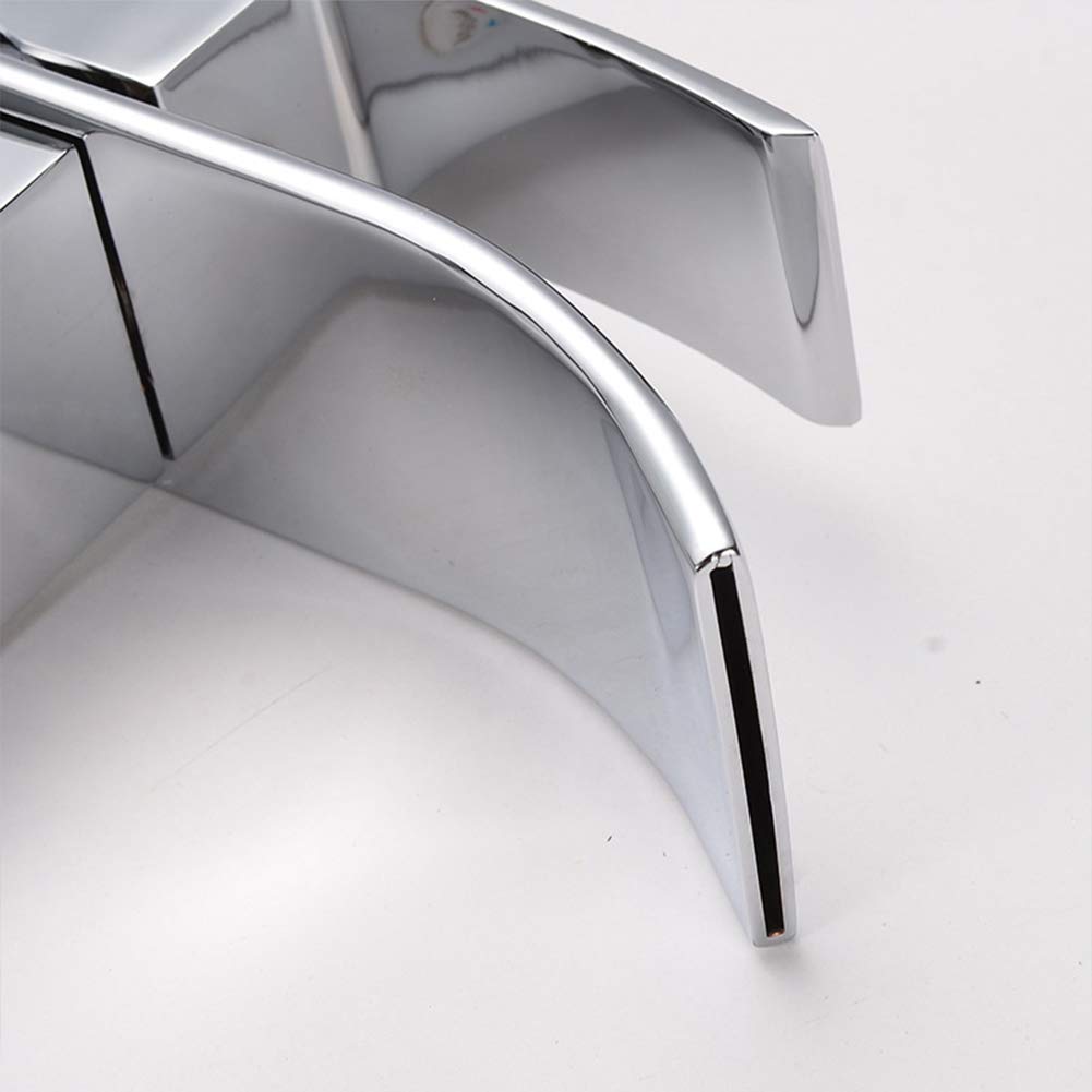 Rubinetto a cascata per lavabo, miscelatore per lavabo da bagno moderno nero a leva singola per lavabo da appoggio, rubinetto per lavabo quadrato in acciaio inox a foro singolo, adatto per WC e bagn