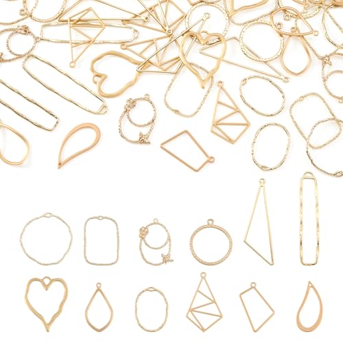 PandaHall Geometric Bezel Pendants for Resin Jewelry Making PandaHall Geometric Bezel Pendants for Resin Jewelry Making