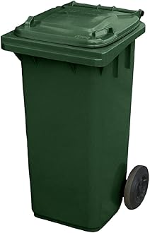 Green 120 ltr Wheelie Bin - Half Size Household Wheelie Bin (For Many Councils) - Tough & Durable - For All Your Outdoor Rubbish & Recycling - EN840 Certified & Tested