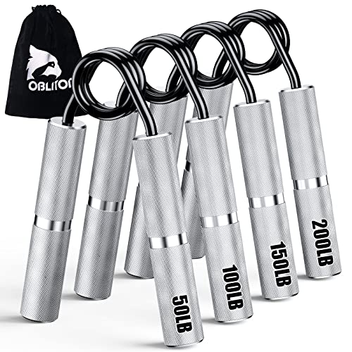 Oblitor Grip Strength Trainer 4 Pack,50LB-200LB Hand Exerciser Gripper Forearm Finger Strengthener Non-Slip Suitable for Hand Rehabilitation Finger Strength Training, Muscle Building, Home Gym