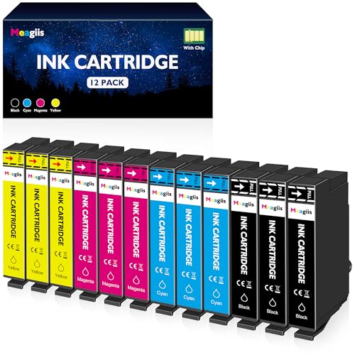 Meagiis Ink Cartridges Compatible for Epson Expression Home XP-2100 XP-2105 XP-2150 XP 3100 XP 3105 XP 4100 XP-4105 Workforce WF-2830DWF WF-2835DWF WF-2850DWF (3 Black, 3 Cyan, 3 Magenta, 3 Yellow)
