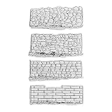 4 PCS Wall Background Clear Stamps for Card Making and Photo Album Decorations, Bounding Wall Transp