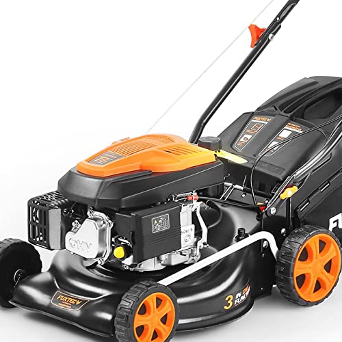 FUXTEC FX-RM4346 cortacésped de tracción de Gasolina - 3n1 cortacésped de Gasolina autopropulsado con Mulching, Easy Clean, Anchura de Corte 43 cm, Bolsa de Hierba de 40L