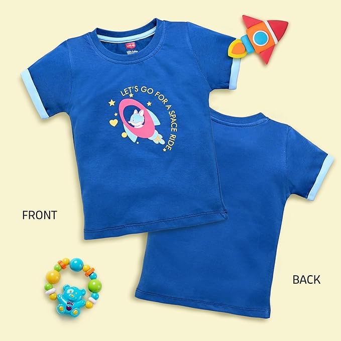 Image of LuvLap Baby Boys Regular Fit 100% Cotton Half Sleeve Boys T-Shirt Pack of 5