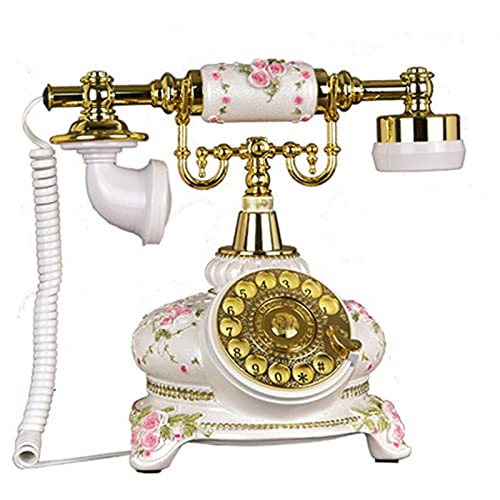 VERDELZ Antike Schreibtischornament, klassisches Tischtelefon mit Wählscheibe, kabelgebundenes Festnetztelefon, Home Desk Decor Ornament Cover