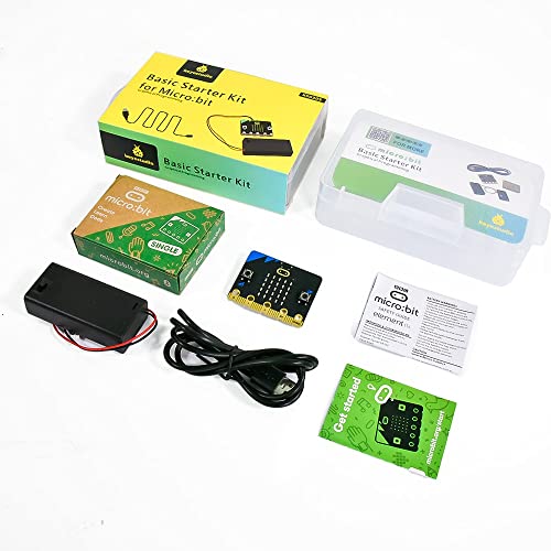 KEYESTUDIO BBC Microbit V2.2 PC Component Kit Educational Coding Kit con Placa Micro bit V2.2, Bloques y código MicroPython, proyectos de Ejemplo