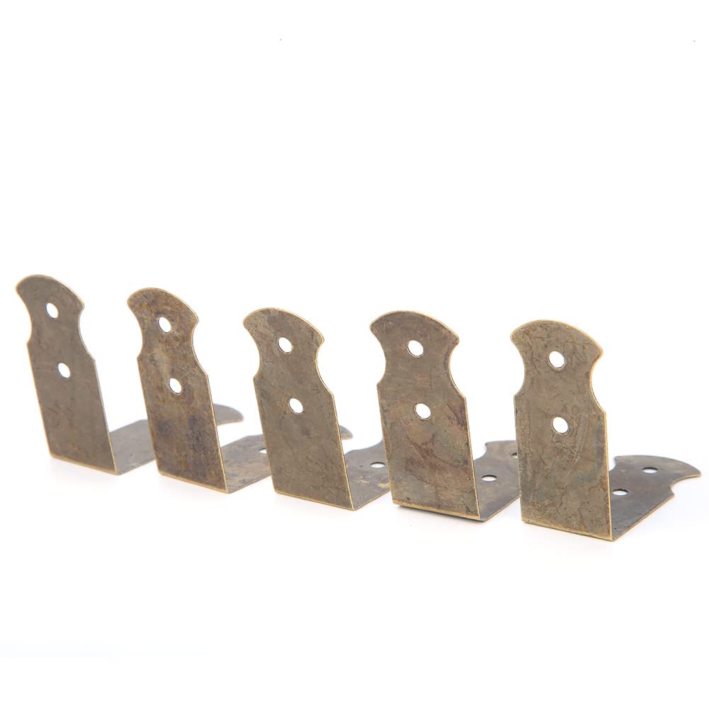 Tissting 50Pcs Wooden Case Corner Protector, Vintage Metal Decorative Corner Bracket Jewelry Box Edge Cover Guard Bronze (Large 8 * 1.8cm)